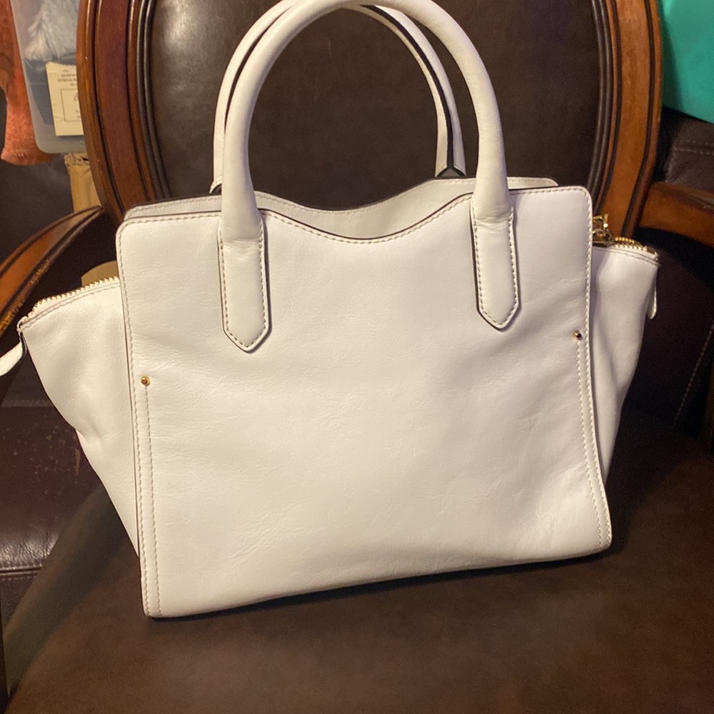 MICHAEL MICHAEL KORS WHITE LEATHER LOCK 🔐 DETAILS BAG - Picture 11 of 16